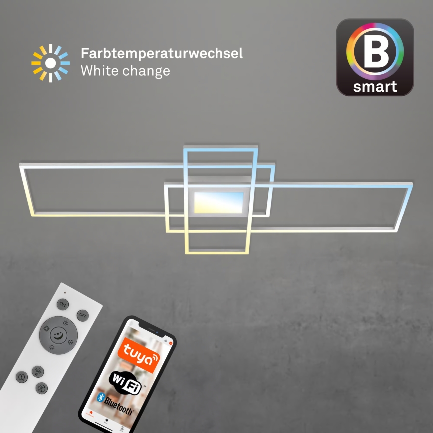 Briloner 3812019 - Plafoniera da soffitto LED dimmerabile RAM LED/56W/230V Wi-Fi Tuya 111x42 cm + telecomando
