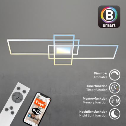 Briloner 3812019 - Plafoniera da soffitto LED dimmerabile RAM LED/56W/230V Wi-Fi Tuya 111x42 cm + telecomando
