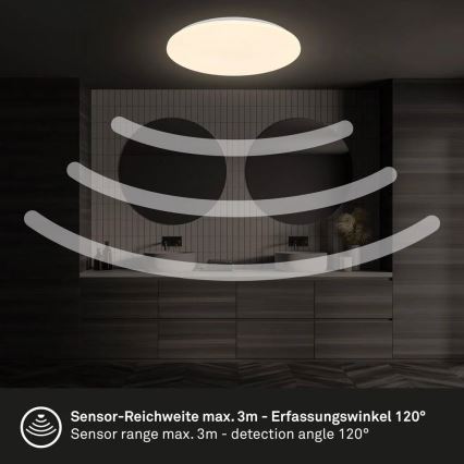 Briloner 3828-016 - LED-Badezimmer-Deckenleuchte mit Bewegungsmelder WALK LED/24W/230V IP54 Ø 35 cm weiß