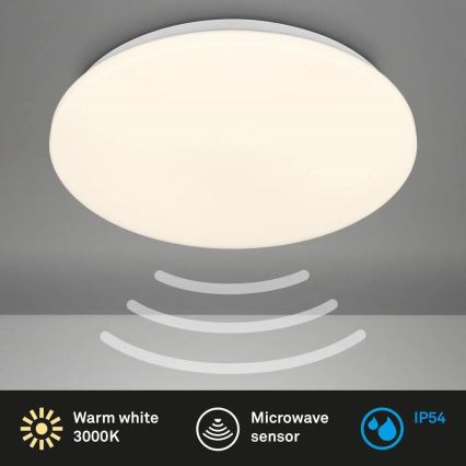 Briloner 3828-016 - Plafoniera da bagno a LED con sensore di movimento WALK LED/24W/230V IP54 Ø 35 cm bianca