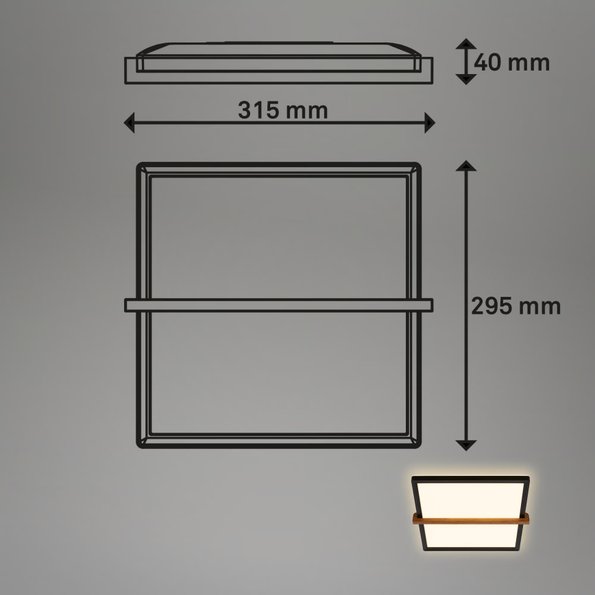 Briloner 3845015 - LED-Deckenleuchte LED/18W/230V 29,5x31,5 cm