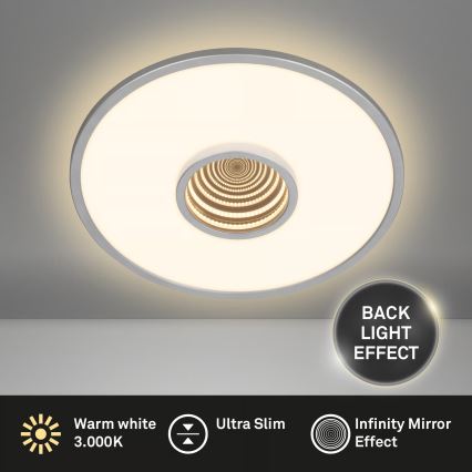 Briloner 3847014 - Plafoniera LED TORO LED/18W/230V Ø 42 cm cromo opaco