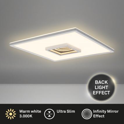 Briloner 3848014 - LED-Deckenleuchte TORO LED/18W/230V 42x42 cm matt-chrom