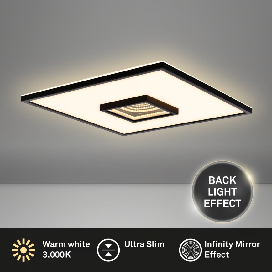 Briloner 3848015 - LED-Deckenleuchte TORO LED/18W/230V 42 x 42 cm schwarz