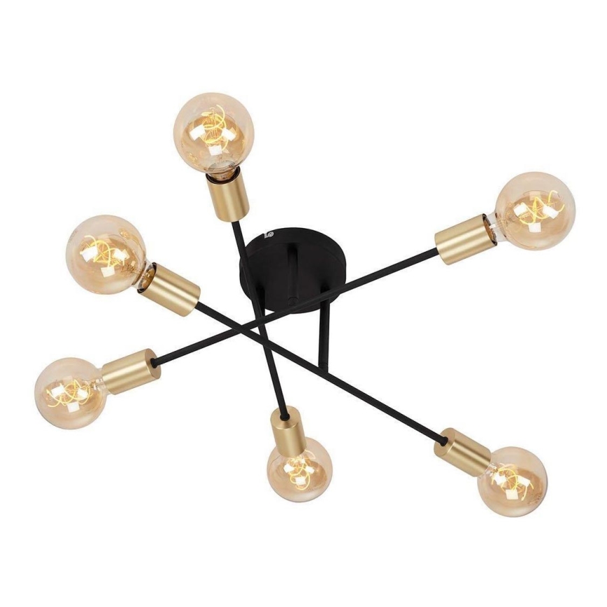 Briloner 3868-065 - Plafonnier BLACK STEEL 6xE27/60W/230V