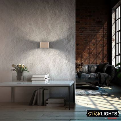 Briloner 3878011 - Applique murale LED rechargeable avec capteur de mouvement et crépusculaire CHAT LED/3W/5V 2000 mAh beige