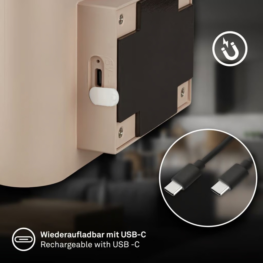 Briloner 3878011 - Applique murale LED rechargeable avec capteur de mouvement et crépusculaire CHAT LED/3W/5V 2000 mAh beige