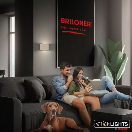 Briloner 3878011 - Wiederaufladbare LED-Wandleuchte CHAT mit Bewegungs- und Dämmerungssensor LED/3W/5V 2000 mAh beige
