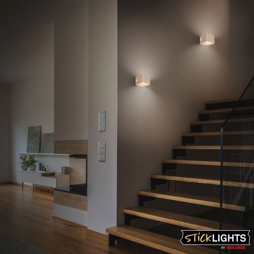 Briloner 3879011 - Wiederaufladbare LED-Wandleuchte mit Bewegungs- und Dämmerungssensor BORRA LED/1,5W/5V 3600 mAh beige