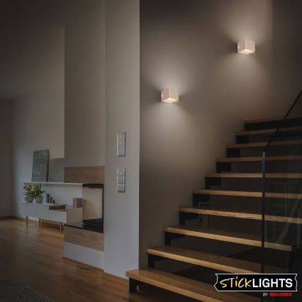 Briloner 3879011 - Applique murale LED rechargeable avec capteur de mouvement et détecteur crépusculaire BORRA LED/1,5W/5V 3600 mAh beige