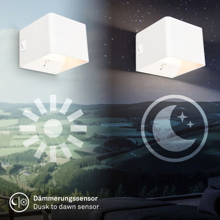 Briloner 3879016 - Lampada da parete LED ricaricabile con sensore BORRA LED 1,5 W / 5 V, 3600 mAh, bianca