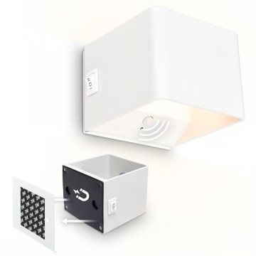 Briloner 3879016 - Wiederaufladbare LED-Wandleuchte mit Sensor BORRA LED/1,5W/5V 3600 mAh weiß