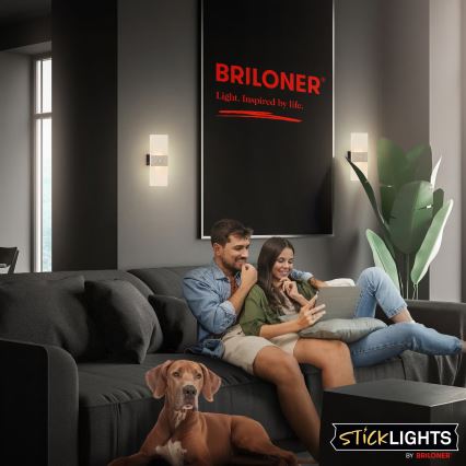 Briloner 3888012 - Lampada da parete ricaricabile a LED con sensore di movimento e sensore crepuscolare AURA LED/2,5W/5V 1800 mAh cromo opaco