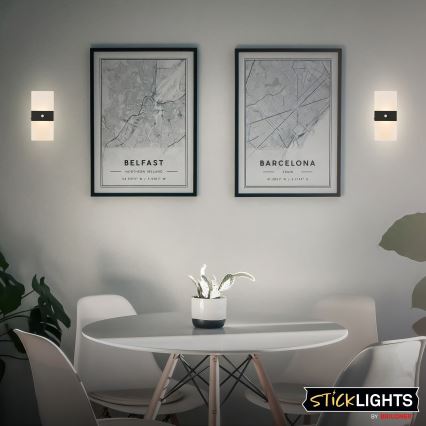 Briloner 3888015 - LED-Akku-Wandleuchte AURA mit Bewegungs- und Dämmerungssensor, LED/2,5W/5V, 1800 mAh, schwarz