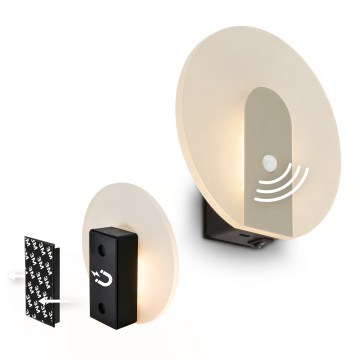 Briloner 3889012 - Luminaire mural LED rechargeable avec capteur de mouvement et capteur crépusculaire TARO LED/2,5W/5V 1800 mAh chrome mat