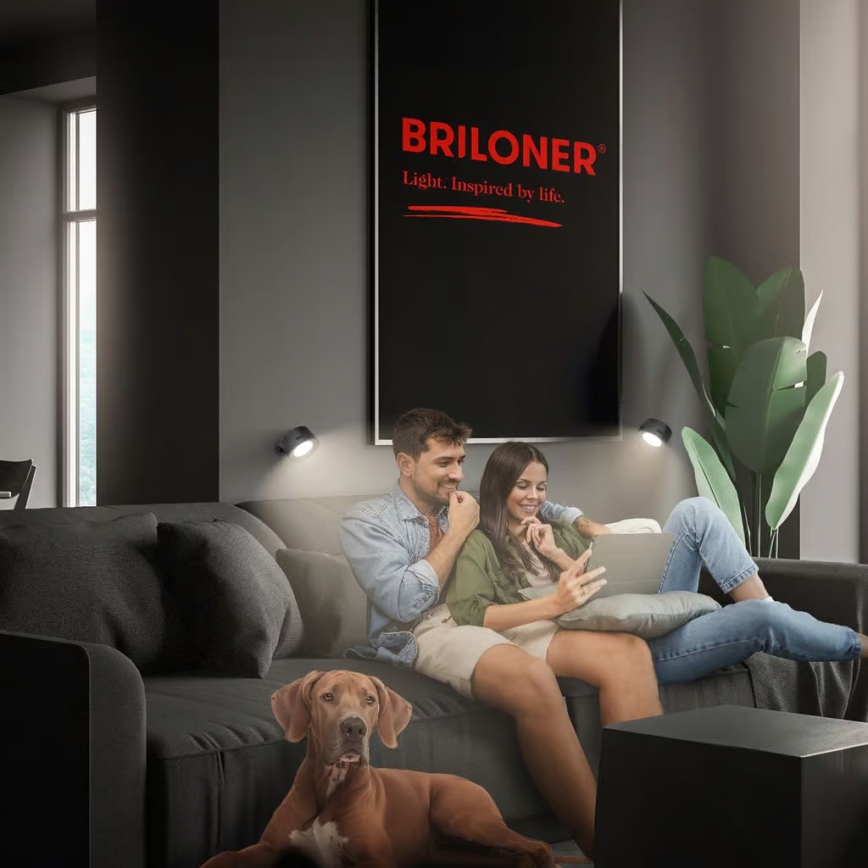 Briloner 3896015 - Applique murale LED rechargeable TARI, dimmable, 1,6 W / 5 V, 1500 mAh, noir