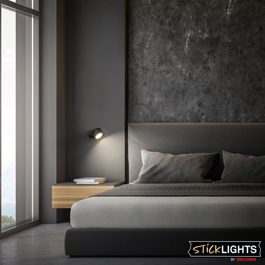 Briloner 3896015 - Applique murale rechargeable LED dimmable TARI LED/1,6W/5V 1500 mAh noire