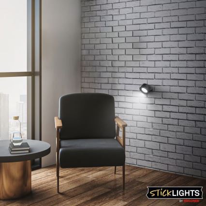 Briloner 3896015 - Applique murale rechargeable LED dimmable TARI LED/1,6W/5V 1500 mAh noire