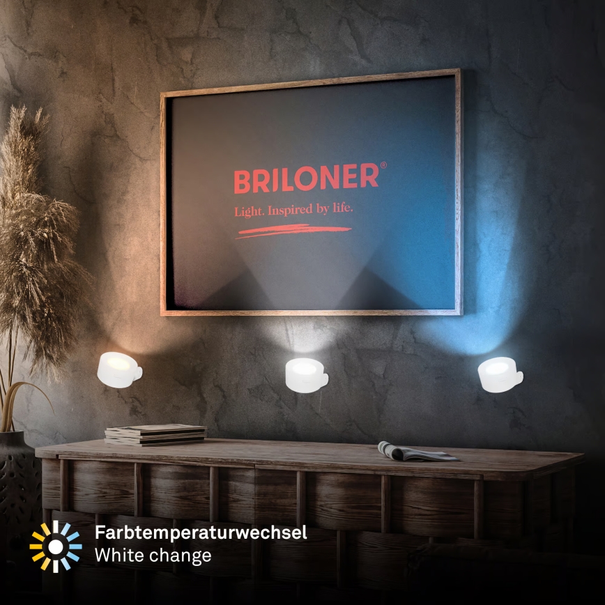 Briloner 3896016 - Lampada da parete ricaricabile dimmerabile TARI LED/1,6W/5V 1500 mAh bianca