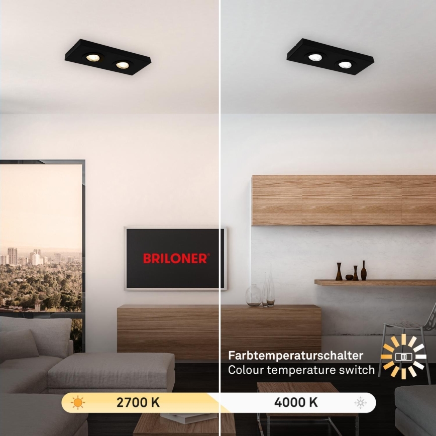 Briloner 3996025 - Faretto LED CTS 2xLED/4W/230V 2700/4000K nero
