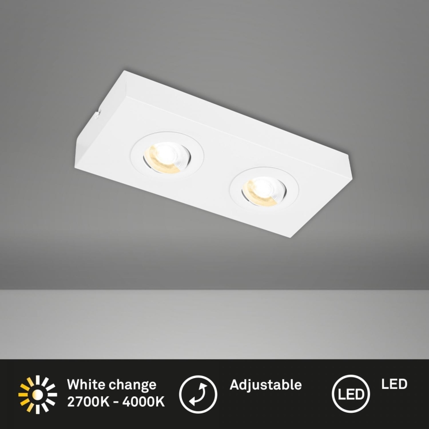 Briloner 3996026 - Faretto LED CTS 2xLED/4W/230V 2700/4000K bianco
