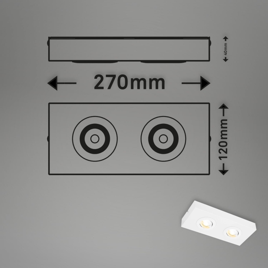 Briloner 3996026 - Faretto LED CTS 2xLED/4W/230V 2700/4000K bianco
