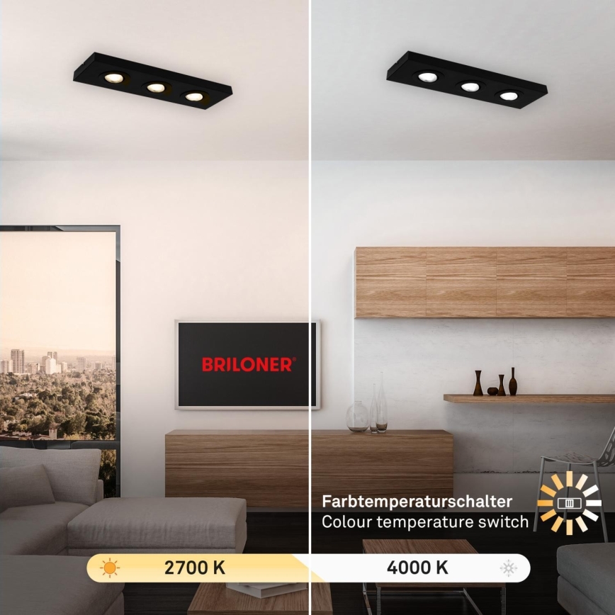 Briloner 3996035 - Faretto LED CTS 3xLED/4W/230V 2700/4000K nero