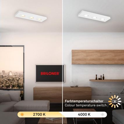 Briloner 3996036 - Faretto LED CTS 3xLED/4W/230V 2700/4000K bianco