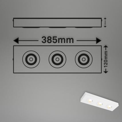 Briloner 3996036 - Faretto LED CTS 3xLED/4W/230V 2700/4000K bianco