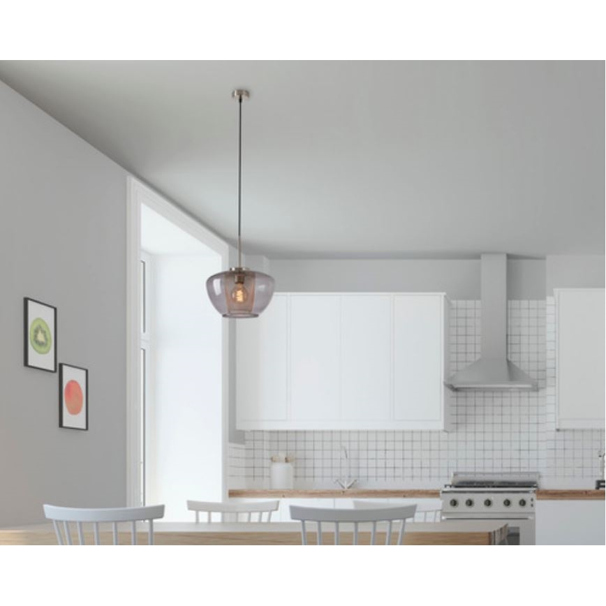 Briloner 4016-014 - Lampada a sospensione con cavo SEVENTIES 1xE27/40W/230V grigio fumé