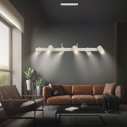 Briloner 4058064 - Suspension sur câble ERA 6xGU10/10W/230V crème