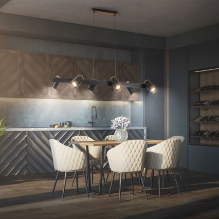 Briloner 4059065 - Hängeleuchte ERA an Kabel 6xGU10/10W/230V schwarz