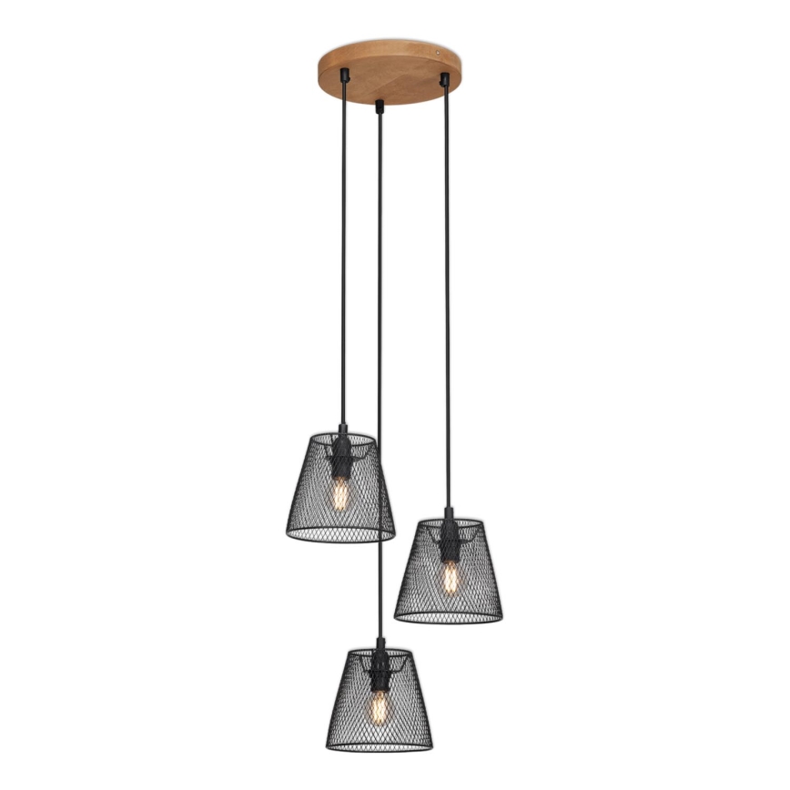 Briloner 4074-035 - Lampadario a sospensione con filo TAUNUS 3xE14/40W/230V albero di caucciù