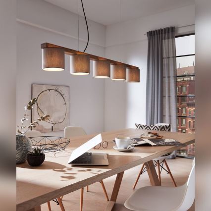 Briloner 4075-054 - Pendelleuchte an Stahlseil 5xE14/25W/230V