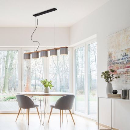 Briloner 4075-054 - Pendelleuchte an Stahlseil 5xE14/25W/230V