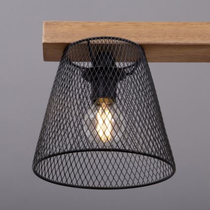 Briloner 4077-035 - Hängeleuchte WOOD & STYLE 3xE14/25W/230V Gummibaum