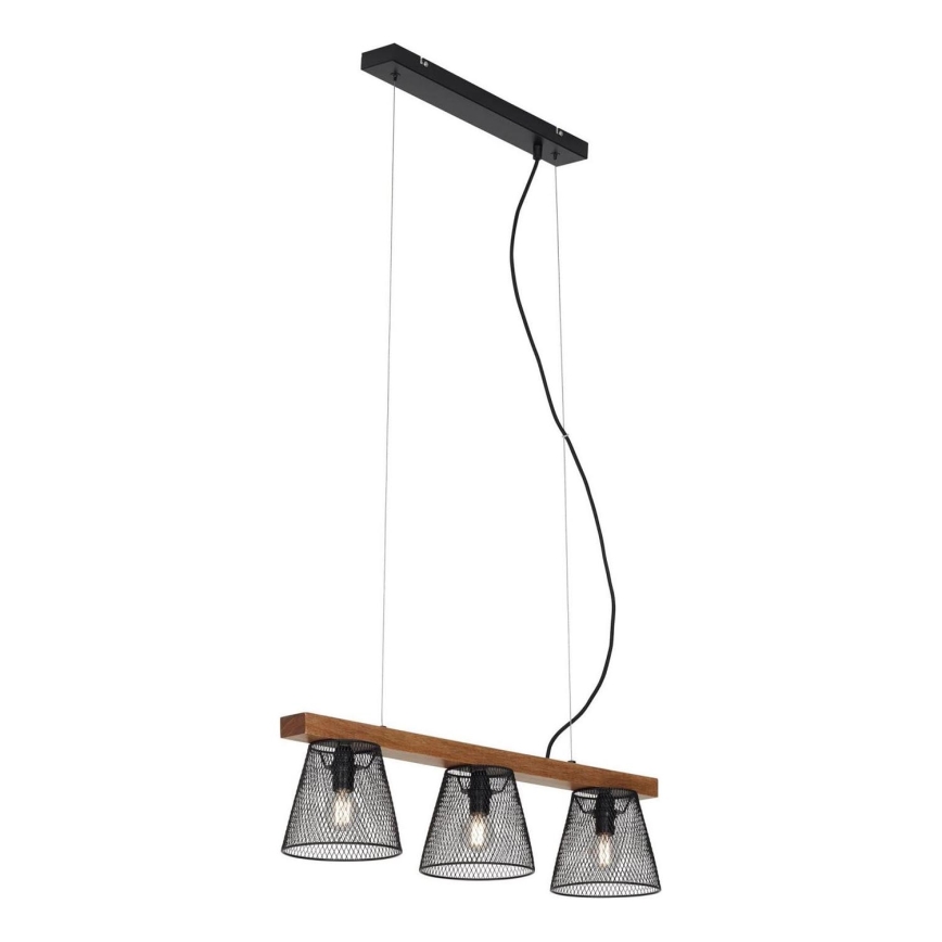 Briloner 4077-035 - Suspension filaire WOOD & STYLE 3xE14/25W/230V hévéa