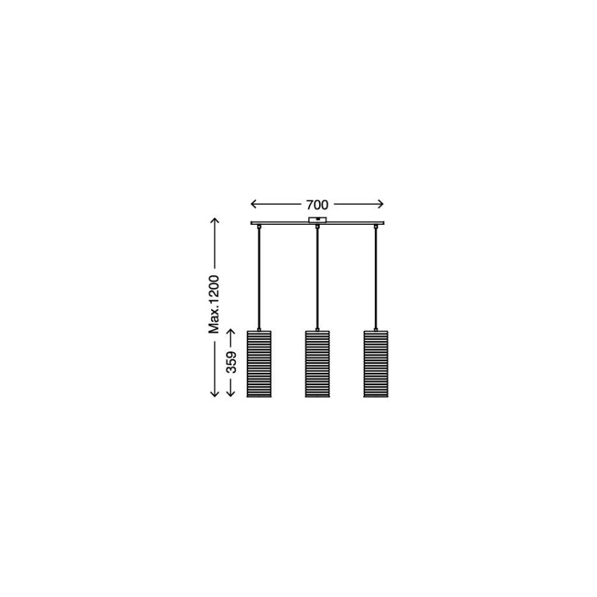Briloner 4313-038 - Suspension avec fil 3xE27/60W/230V