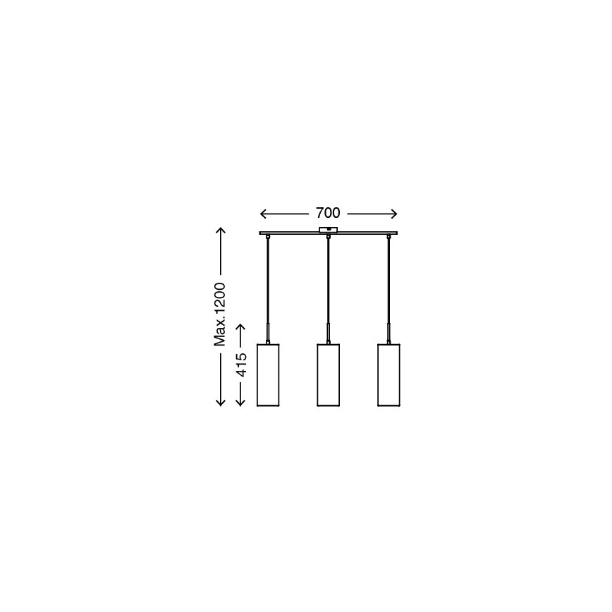 Briloner 4712-034 - Lampadario a sospensione 3xE27/25W/230V