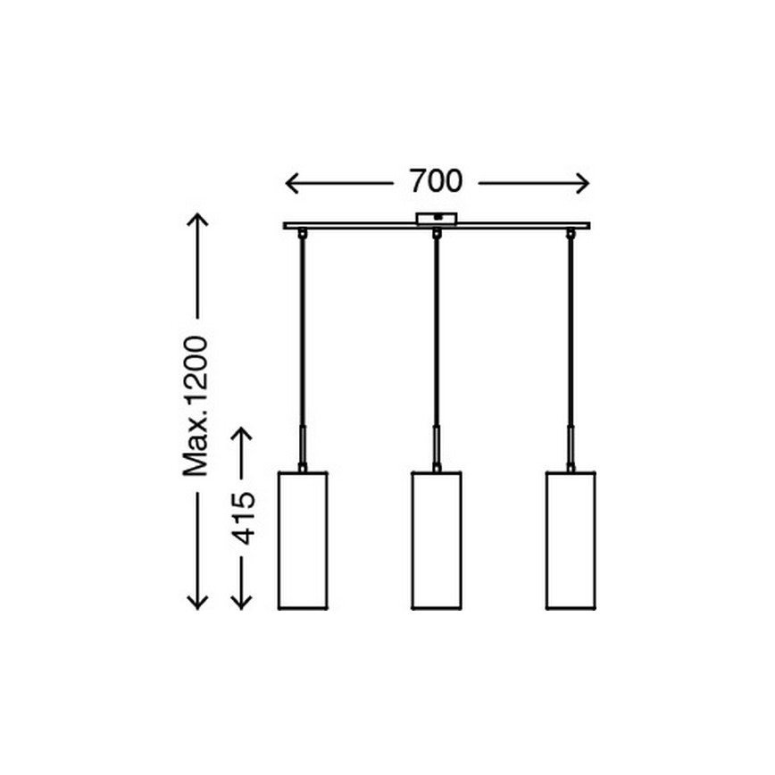 Briloner 4712-037 - Suspension avec fil 3xE27/25W/230V