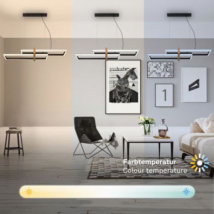 Briloner 4768015 - Suspension LED dimmable sur câble LED/44W/230V 2700-6500K 100 cm + télécommande