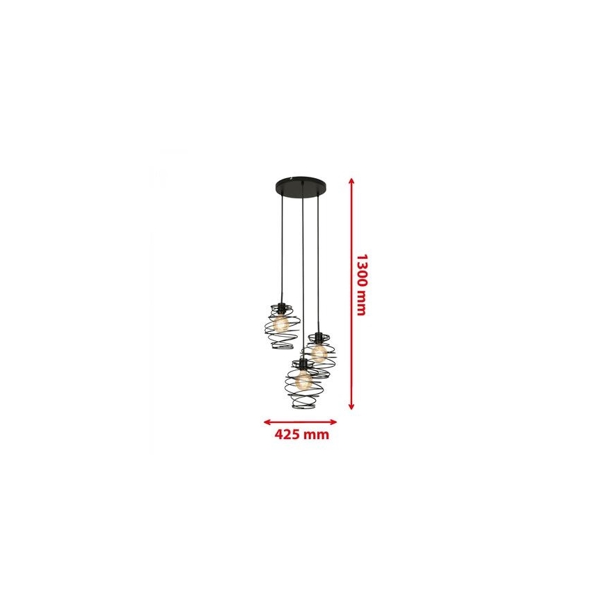 Briloner 4870-035 - Lampada a sospensione con cavo 3xE27/60W/230V