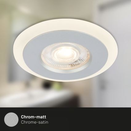 Briloner 7039034 - Ensemble de 3 spots LED encastrés pour salle de bains, LED/5W/230V, IP44, chrome mat