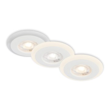 Briloner 7039036 - Set da 3 faretti LED da incasso per bagno, 5 W, 230 V, IP44, bianco