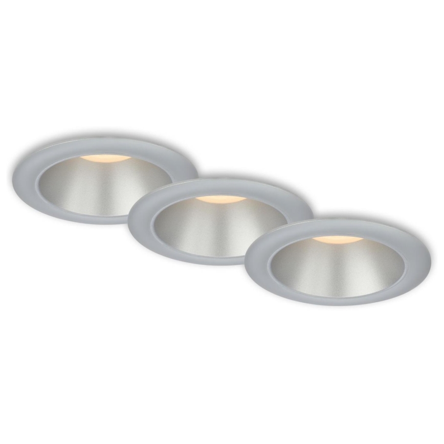Briloner 7041-034 - LOT 3x Spot encastrable de salle de bain LED/4,9W/230V IP44 argent