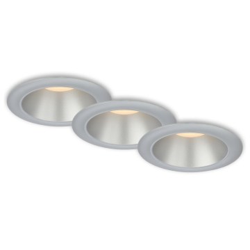 Briloner 7041-034 - SET 3x Lampada LED da incasso per bagni LED/4,9W/230V IP44 argento