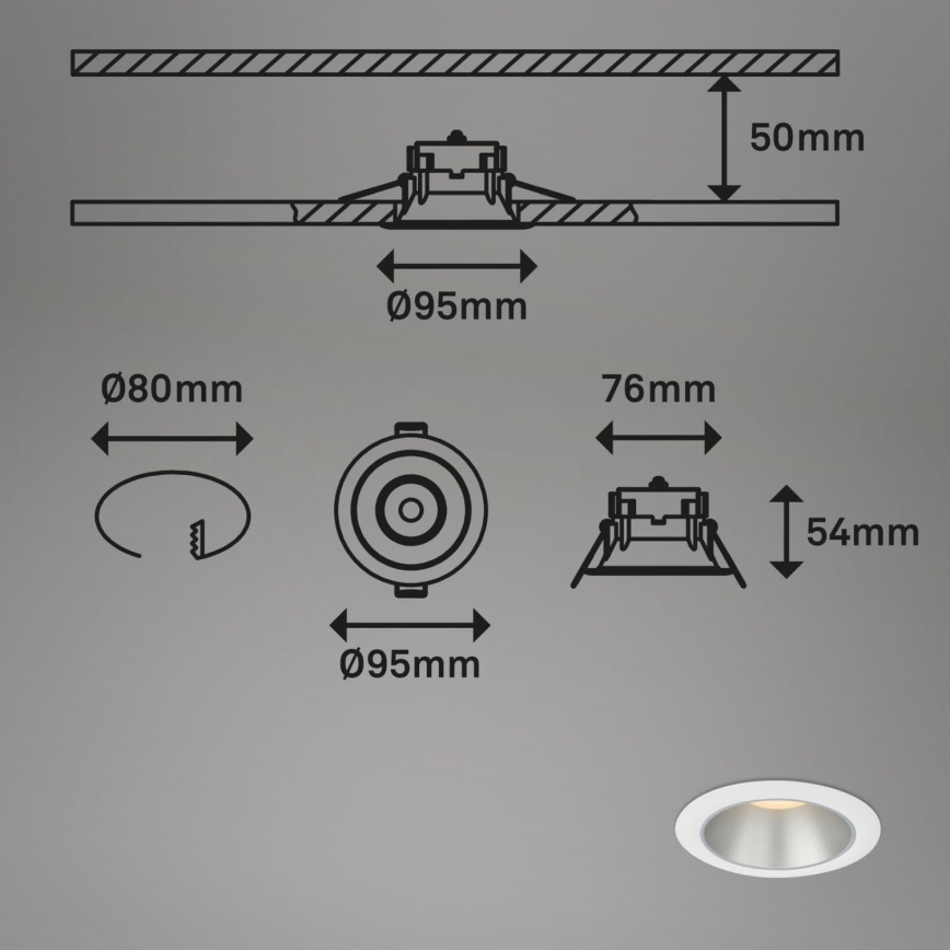 Briloner 7041-036 - LOT 3x Spot encastrable de salle de bain LED/4,9W/230V IP44 blanc