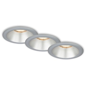 Briloner 7042-034 - SET 3x Lampada da incasso per bagno 1xGU10/9W/230V IP23 argento