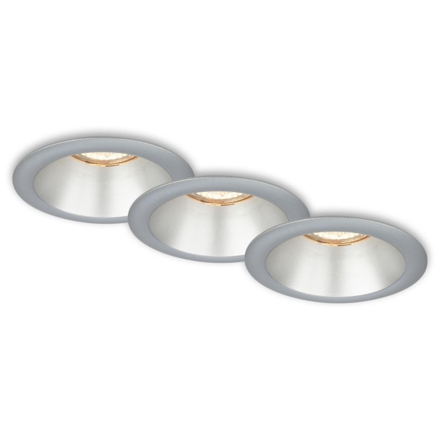 Briloner 7042-034 - SET 3x Lampada da incasso per bagno 1xGU10/9W/230V IP23 argento