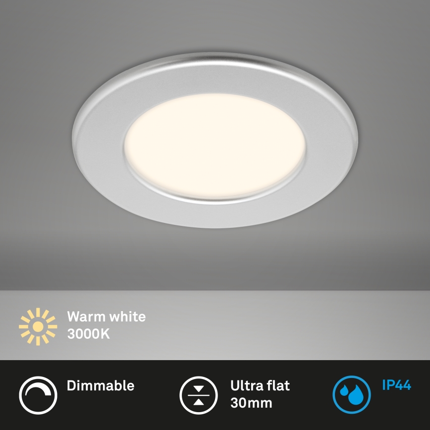 Briloner 7049014 - Luminaire encastré LED dimmable pour salle de bains LED/6W/230V 3000K IP44 chrome mat